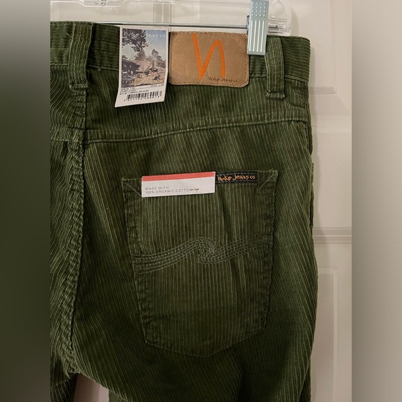 NWT NUDIE JEANS GRIM TIM CORD LAWN Green Cord Trousers Pant Organic Cotton 30x30 - Picture 7 of 9
